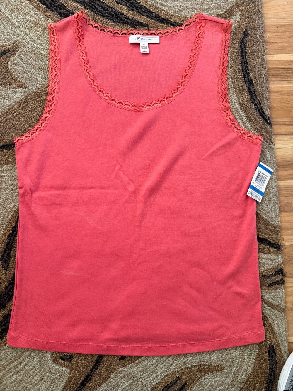 Croft & Barrow Coral Lace-Trim Sleeveless Tank